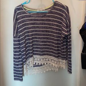 Lace cropped sweater